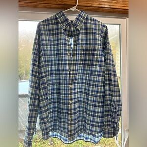 L.L. Bean Casual Plaid Shirt in Blue and Green